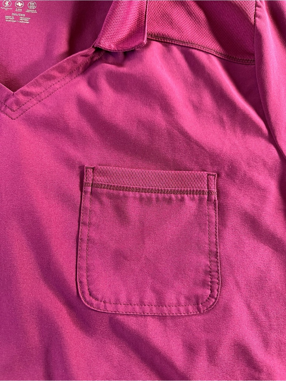 Scrubstar Women’s Collar V-Neck Wine Scrub Top 3XL - Picture 4 of 14